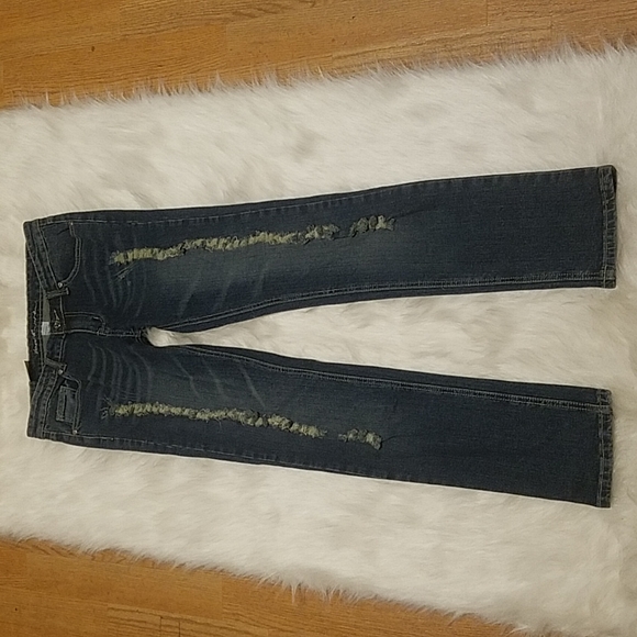 TOUCH ME BLUE  DESTROYED SKINNY JEANS - Picture 5 of 5